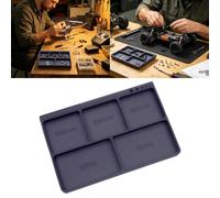 Workbench Parts Tray for Model Service, Chengse | Five Recessed Sections, Ruler Guide, Loose Screw and Bearing Organizer Pad