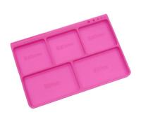 Workbench Parts Tray for Model Service, Magenta | Five Recessed Sections, Ruler Guide, Loose Screw and Bearing Organizer Pad