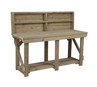 Workbench With Back Panel Indoor/Outdoor - Pressure Treated - Heavy Duty - Handmade Garage Workshop Work Table (6ft)