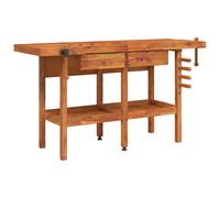 Workbench with Drawers and Vices Workshop Craft Table Solid Wood Acacia vidaXL