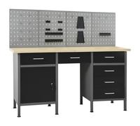 Workbench with Four Wall Panels Work Table Tool Bench Workstation vidaXL