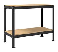 vidaXL Workbench Black 114 x 54 x 145 cm Engineered Wood and Metal