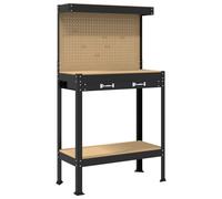 vidaXL Workbench Black 81 x 41 x 91 cm Engineered Wood and Metal