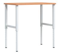 vidaXL Workbench Wooden Work Table Work Bench Solid Wood Beech Rectangular