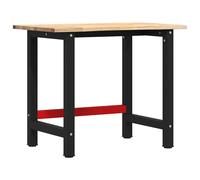 Workbench Wooden Work Table Work Tool Bench Workstation Solid Wood Oak vidaXL