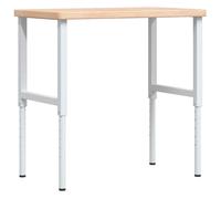 Workbench Wooden Working Table Work Bench Solid Wood Oak Rectangular vidaXL