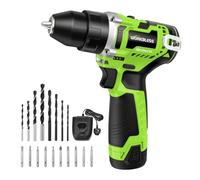 WorkBless 12V Cordless Drill, Brushless Power Drill with LCD Smart Display, 30 Torque Setting, 3/8'' Keyless Chuck, 18Pcs Drilling Driver Bits, 2.0Ah Battery & Charger Included(Green)