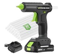 WorkBless Cordless Hot Glue Gun Full Size with 20V 2Ah Battery & Sticks Set