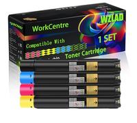 WorkCentre 7120 Compatible for Xerox Toner Cartridge with Chip WorkCentre 7120 WorkCentre 7125 WorkCentre 7220 WorkCentre Printers (4-Pack BK/C/M/Y)
