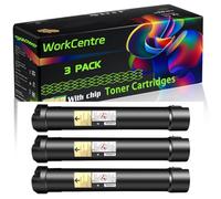 WorkCentre 7525 Compatible for Xerox Toner Cartridges with Chip WorkCentre 7525 7530 7535 7545 7556 7830 7835 Printers (3 Pack Black)