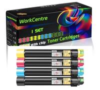 WorkCentre 7525 Compatible for Xerox Toner Cartridges with Chip WorkCentre 7525 7530 7535 7545 7556 7830 7835 Printers (4-Pack BK/C/M/Y)