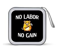 Worker Hamster No Labor No Gain Portable CD Case Holder 48 Capacity Travel DVD Storage Boxs Wallet Bag