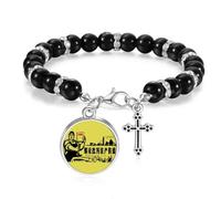 Worker Peasant Chinese Red Revolution Beaded Bracelet Boho Jewelry for Men Women