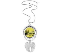Worker Peasant Chinese Red Revolution Pendant Angel Wings Rotating Necklace Jewelry