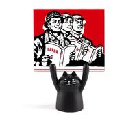 Worker Peasant Soldier China Red Memo Holder Cartoon Black Cat Stand Decoration