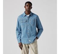 Worker Striped Twill Shirt blue striped