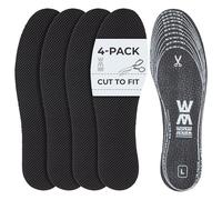 Worker Walker Super Active Pro - Set of 4 - Breathable Shoe Insoles for Safety and Work Shoes with Odour Absorbing Carbon Filter, 3 Layers - 36 EUR / 5 US Woman - 46 EUR / 13 US Man