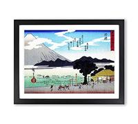 Workers Beneath Fuji By Utagawa Hiroshige Asian Japanese Framed Print | A3 Black Framed Wall Art | Ready to Hang | Asian Landscape Picture | Living Room Bedroom Lounge Office