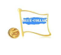 Workers Common Knowledge English Language Culture Golden Metal Flag Lapel Pin Badge