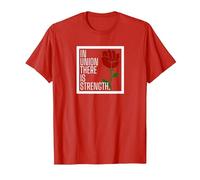 Workers Strike Union Strength Laborer Trade Union Labor T-Shirt, Men, Red, Large