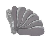 WorkerWalker Grey Fresh Pro Insoles for Shoes Boots, Perforated for Air Circulation, 6 Pair Odour Busting Activated Carbon Inserts - UK L3/M12-36/46 EUR