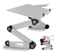 WorkEZ Adjustable Keyboard Stand for Desktop Computer - Riser for Desk and Mouse, Ergonomic Aluminum Tray and Shelf for Standing
