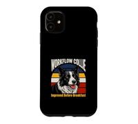Workflow Collie Improved Before Breakfast Humor Dog Case for iPhone 11