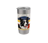 Workflow Collie Improved Before Breakfast Humor Dog Stainless Steel Insulated Tumbler