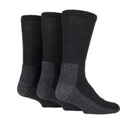 Workforce 3 Pack Mens Heavy Duty Work Socks for Steel Toe Boots - 6-11 UK - Black
