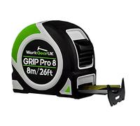 WorkGearUK Grip Pro 8 Tape Measure 8m/26ft - 25mm Blade Double Sided WG-TM04