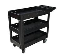 Workhorse Black Multi-Purpose Trolley With 3 Trays - 250Kg Capacity