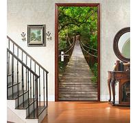 workid 3D Door Art Door Mural Door Stickers for Interior Waterproof Door Decal Vinyl Door Wallpaper Sticker-Suspension Bridge 90x200