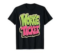 Workie Ticket N.East Greeting Geordie Dialect Funny Saying Value Graphic T-Shirt, Men, Black, M