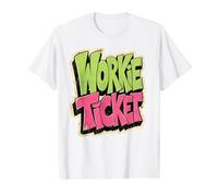 Workie Ticket N.East Greeting Geordie Dialect Funny Saying Value Graphic T-Shirt, Men, White, XL