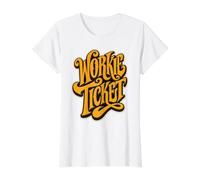 Workie Ticket N.East Greeting Geordie Dialect Funny Saying Value Graphic T-Shirt, Women, White, XS