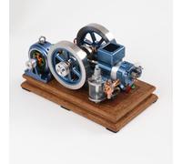 Working 4-Stroke Gas Engine Model, Vintage Horizontal Internal Combustion Engine With Evaporative Water Cooling System, Metal STEM Mechanical Display For Collector Hobbyists