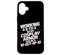 Working 9-to-5 Cosplay Armor Hobby Enthusiast Case for iPhone 16 Plus