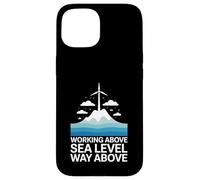 Working Above Sea Level Way Above Wind Turbine Technician Case for iPhone 15