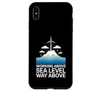 Working Above Sea Level Way Above Wind Turbine Technician Case for iPhone XS Max