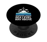 Working Above Sea Level Way Above Wind Turbine Technician PopSockets Adhesive PopGrip