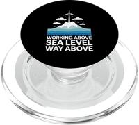 Working Above Sea Level Way Above Wind Turbine Technician PopSockets PopGrip for MagSafe