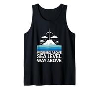 Working Above Sea Level Way Above Wind Turbine Technician Tank Top