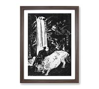 Working Bull By Okumura Masanobu Asian Japanese Framed Print | A2 Walnut Framed Wall Art | Ready to Hang | Asian Nature Picture | Living Room Bedroom Lounge Office