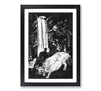 Working Bull by Okumura Masanobu Framed Print | A2 Black Framed Wall Art | Ready to Hang | Modern Nature Picture | Living Room Bedroom Lounge Office