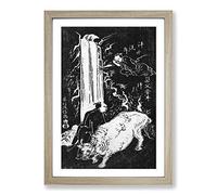 Working Bull by Okumura Masanobu Framed Print | A2 Oak Framed Wall Art | Ready to Hang | Modern Nature Picture | Living Room Bedroom Lounge Office