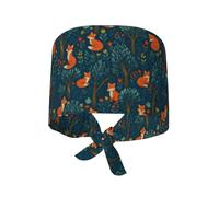Working Cap Fox And Tree Caps Adjustable Sweat Absorbent Sport Hat For Chef Work Outdoor