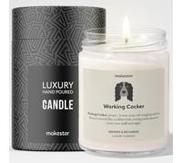 Working Cocker Gifts - Luxury Soy Wax Candle - Vanilla, Jasmine, Sugared Almond - Makester