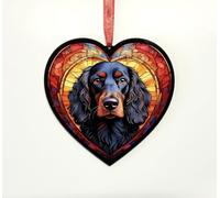 Working Cocker Spaniel Black Heart Suncatcher - Memorial or Gift for Dog Lovers - 19cm