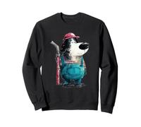 Working Dog in Overalls Holding Tool Design Sweatshirt