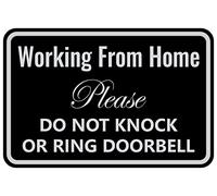 Working from Home Sign - Do Not Knock or Ring Doorbell - Work From Home Must Have Office Door Sign 12" * 8" (160)